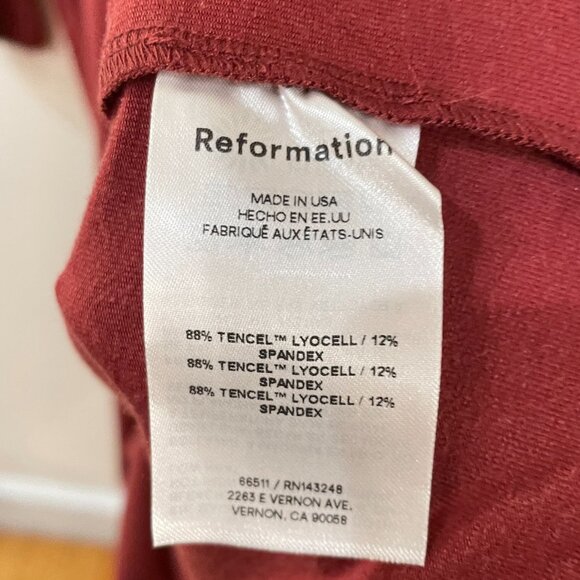 New Reformation Tommie Knit Maxi Dress Chianti Red Medium $198 - Picture 9 of 10